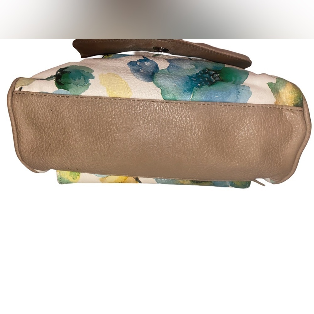 LAUREN SCOTT Double Strap Shoulder Bag Floral Spring Pattern Blue, Green, Tan - Picture 4 of 9